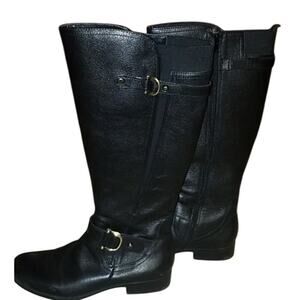 Naturalizer Joylynn Black Wide Calf Knee High Riding Boots size 8